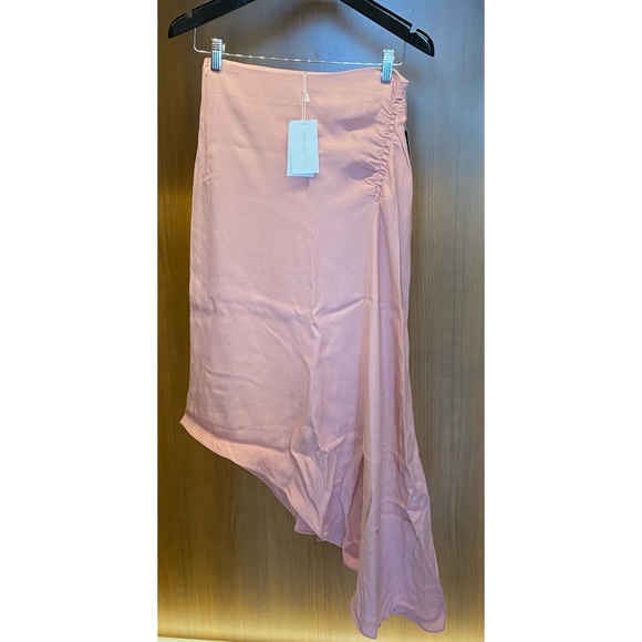 NWT Les Heroines | J.K Asymmetric Gathered Washed Crepe Skirt (Sz Fr 34 / US 2) - Picture 3 of 9
